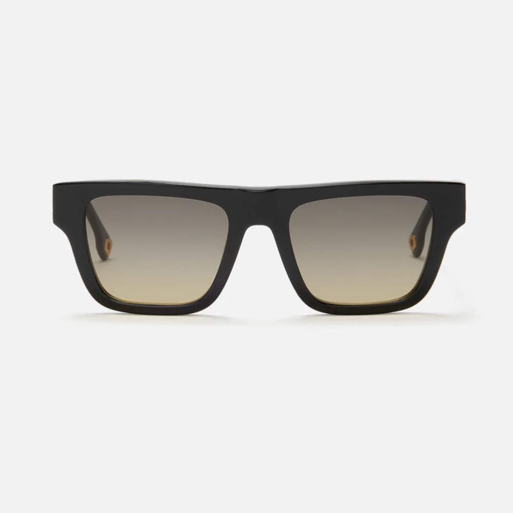 Brand new. AUREUM Black Square Sunglasses with Gradient Brown Lenses